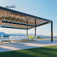 Système de pergola le plus avancé AlunoTec avec toit à lames orientables et rétractables, pour jardin extérieur, gazebo, véranda en aluminium, pavillon