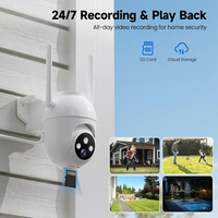 Caméra de surveillance CCTV avec projecteur, résolution 3K 3MP et vision nocturne couleur, mini caméra réseau PTZ, sécurisez votre maison, caméra solaire 4G