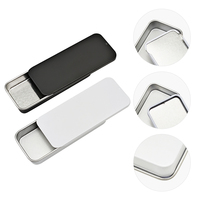 Boîte coulissante en métal personnalisée 70x40x13mm, mini-conteneur de rangement en métal blanc, emballage de luxe en fer blanc pour crèmes cosmétiques