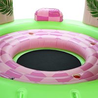 Isla Flotante Inflable Redonda con Sombrilla, Venta al Por Mayor de Fábrica, Tamaño y Logotipo Personalizables, para Varias Personas, para Surf y Diversión Acuática