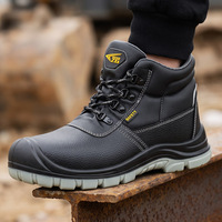 712-Sepatu Kerja Safety Anti Air Nyaman Bersertifikasi CE Kulit Sapi Berkualitas Tinggi dengan Pelindung Jari Kaki Baja S3