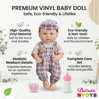 Poupées Bébés Reborn Belinda 12 Pouces en Vinyle Réalistes avec Sucette et Hochet – Jouets et Cadeaux pour Bébés Reborn