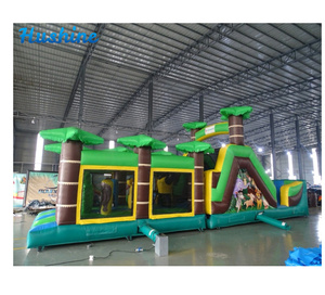 Pista de obstáculos inflable gigante, diseño novedoso, impermeable, resistente a arañazos, jungla, 39 pies - Product Image 1