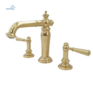 <span class=keywords><strong>Grifo</strong></span> mezclador de latón para <span class=keywords><strong>lavabo</strong></span> de baño de 3 agujeros <span class=keywords><strong>con</strong></span> doble manija de estilo tradicional europeo - Product Image 1