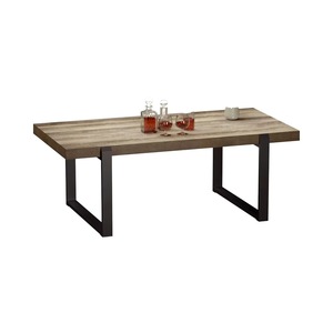 Mesa de centro moderna con tapa de madera y patas de metal extensibles para sala de estar - Product Image 1