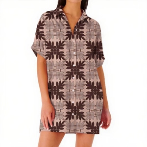 فستان نسائي عصري لعام 2025 بياقة على شكل V وتنورة فضفاضة بتصميم هاواي خفيف الوزن ومخصص - Product Image 1