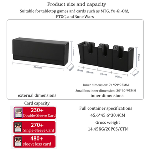    Estuche para Tarjetas T230 4 en 1, PTCG, para Juegos de Cartas, de Cuero PU con Forro de Franela, Caja Doble para Protección Ambiental, con Capacidad para 100 Tarjetas - Product Image 2
