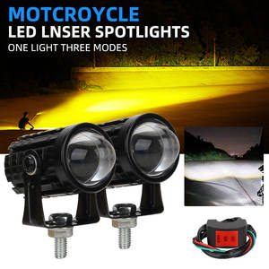 Projecteur de Moto à Lentille de Projecteur à Double Couleur, Mini Phare Laser, Lampe de Conduite, Faisceau Haut et Bas, Universel, pour Camions SUV ATV - Product Image 6