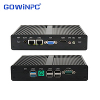 Mini PC Industrial Sin Ventilador Intel J1900 J1800 N2840 Quad Core 2.0GHz DDR3L Doble GbE HDMI VGA 6 USB para Automatización