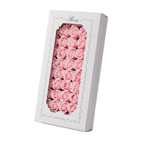 Fleurs Artificielles Souvenirs, Têtes de Roses Éternelles en Savon à Trois Couches, Faites à la Main, Emballage Cadeau DIY pour Mariage
