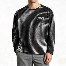 Pixel Digital Printing Sporty Polyester O-Neck Long Sleeve 2026 Spring/Summer New Moisture Absorption Breathable T-shirt