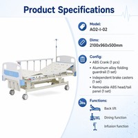 Lit d'hôpital manuel simple à bascule, avec fonction repas et design pour perfusion, tête de lit en ABS, en alliage d'aluminium pliable - Vente en gros usine