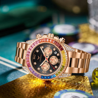 Montre de luxe ONOLA 6842G, or, résistante à l'eau, logo personnalisable, montres à quartz lumineuses, chronographe pour homme
