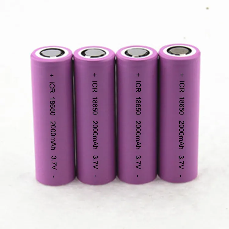 Großhandel Zylindrischen Hoher Kapazität Lithium-Ionen 18650 3,7 v 2000mah Li-Ion Power Batterie Für Elektrische Produkte