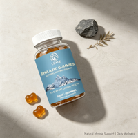 Bonbons Gommeux à la Résine de Shilajit Pur de l'Himalaya, aux Champignons et à l'Ashwagandha, Marque Blanche, pour Renforcer l'Immunité et la Vitalité