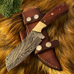 ZA DAMASCUS MAKERS Couteau de cuisine traditionnel artisanal en acier inoxydable Damas, lame fixe, ambidextre, personnalisé - Product Image 1