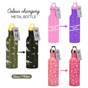 Bouteille d'eau de luxe 2026 à changement de couleur, vente en gros, logo personnalisé, 750 ml, motif dinosaure, bouteille en acier inoxydable sensible au froid - Product Image 5