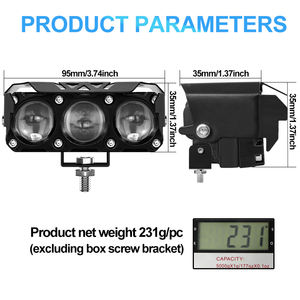 Luces de conducción antiniebla LED blanco amarillo lente <span class=keywords><strong>proyector</strong></span> lámpara focos LED Auto niebla luz amarilla para motocicleta todoterreno barco lámpara LED - Product Image 5