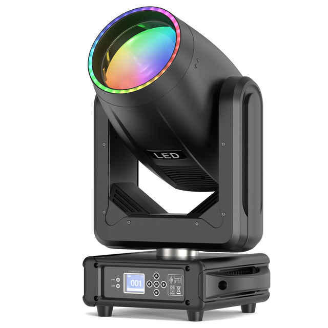 UKING 200W LED Beam Moving Head Light 18 Gobos 15 Colors 8+48 Prisms Stage Disco DJ Light Strobe Rainbow Effect Beam Lighting