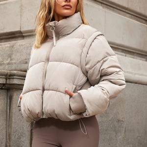 Abrigos Gruesos de Invierno para Mujer, Lana de Alta Calidad, Reversible, Cuello Alto, Tejido de Punto, Estilo Clásico y Deportivo, con Botones y Logotipo - Product Image 2