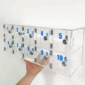 Nouveau design personnalisé boîte de rangement cellulaire en plastique acrylique transparent serrures à clés téléphone boîte de rangement mobile <span class=keywords><strong>casier</strong></span> en plastique - Product Image 2
