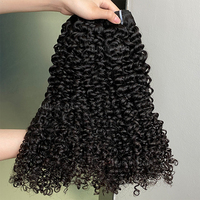100% extension de cheveux humains épais brésiliens vierges indiens bruts couleur noire naturelle paquet frisé crépu