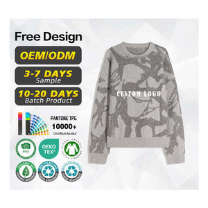 Pull en maille d'hiver pour homme en acrylique et polyester, style streetwear, avec logo personnalisé brodé ou imprimé, certifié GRS - Product Image 1