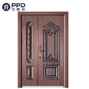 Новейший дизайн от фабрики Phipulo, лидер продаж, китайский поставщик, Классические двери, наружные двойные безопасные стальные двери
