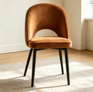 Silla <span class=keywords><strong>de</strong></span> Comedor Contemporánea Tapizada en Terciopelo con Patas <span class=keywords><strong>de</strong></span> Metal Dorado, <span class=keywords><strong>Sillas</strong></span> <span class=keywords><strong>de</strong></span> Comedor Beige para el Hogar, Sala <span class=keywords><strong>de</strong></span> Estar, Cocina - Product Image 2