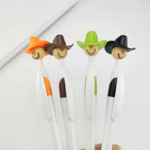 New Student Pen Cute Cartoon Ballpoint Pen Cowboy Hat Style Gift Pen