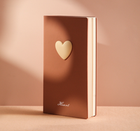 Agenda de Cuero Sintético PU de Alta Calidad con Logotipo Personalizado, Tamaño Delgado con Logotipo de Corazón