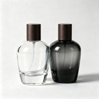 Nouvelle conception MUB, flacon de parfum transparent de 100 ml avec col serti, vaporisateur de qualité supérieure, revêtement coloré personnalisé