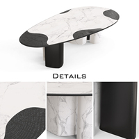 Meubles de salon modernes et luxueux sur mesure, tables à manger contemporaines en marbre nordique pour hôtel, restaurant
