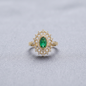 Premium Gold Plated Teardrop CZ Mehendi <b>Rings</b> Set Floral Paisley <b>Adjustable</b> Finger <b>Rings</b> for Women Ethnic Wedding Jewelry - Product Image 2