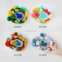 Kit de broderie au poinçon pour débutants adultes, facile à réaliser, avec cerceau, fil et outils pour la création de tapis, de sous-verres et autres projets d'art et d'artisanat