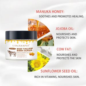 Exfoliante Corporal de Sebo de Res Orgánico de 200g con Aceite de Jojoba, Crema Hidratante Profunda, Etiqueta Privada, Venta al por Mayor, Res Alimentada con Pasto - Product Image 4