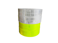 Ruban réfléchissant en PVC prismatique de 5 cm de large, couleur jaune, motif quadrillé haute visibilité pour les secours d'urgence, la sécurité routière
