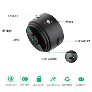 <span class=keywords><strong>Mini</strong></span> Cámara Inalámbrica A9 para Monitoreo en Exteriores, Cámara Deportiva Inalámbrica A9 - Product Image 4