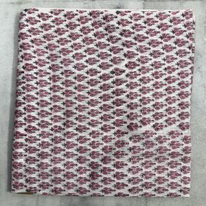 Tela de Algodón Estampada en Bloque de Primera Calidad, Ecológica y Ligera para Confección de Vestidos, Diseño Floral Hecho a Mano en India - Product Image 3