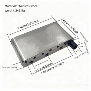 <span class=keywords><strong>Base</strong></span> de puente para guitarra eléctrica PRS con sistema de trémolo y pastilla individual, de latón, acero inoxidable y aluminio - Product Image 2