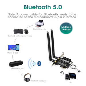 Carte réseau <span class=keywords><strong>PCIe</strong></span> <span class=keywords><strong>WiFi</strong></span> 6E avec BT 5.2 pour PC de bureau Carte <span class=keywords><strong>WiFi</strong></span> 6 avec dissipateur thermique Adaptateur <span class=keywords><strong>WiFi</strong></span> tri-bande AX 3000 Mbps - Product Image 3
