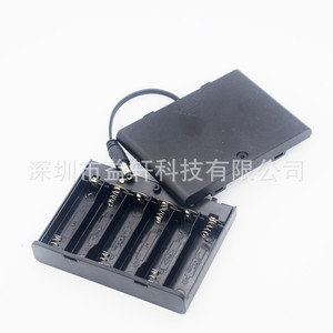 Boîtier de batterie pour 6 piles AA 9V avec interrupteur et connecteur DC - Product Image 4