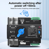 TOMZN Interrupteur de transfert automatique double alimentation sur rail DIN 110V 120V Sélecteur électrique ininterrompu 2P 63A 100A 125A
