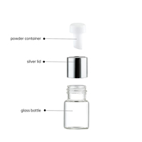 Flacon en verre ambré transparent avec couvercle argenté et doré, pour poudre de vitamine C, bouchon à vis, petit format, flacon en verre pour sérum, emballage pour soins de la peau
