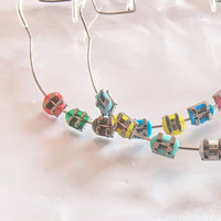 1 paire d'attaches dentaires temporaires colorées avec fils métalliques et attaches de ligature orthodontique, décorations dentaires