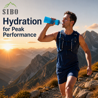 Bouteille d'eau pliable écologique en TPU, gourde souple sans BPA, sac d'hydratation pour activités de plein air