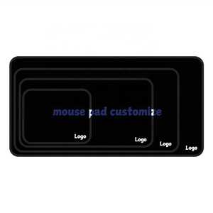 Nhà máy tùy chỉnh bất kỳ kích thước đen cao su chuột <span class=keywords><strong>Pad</strong></span> Logo Khâu cạnh màu đen chơi game Mousepad chuột <span class=keywords><strong>Pad</strong></span> bao bì - Product Image 1