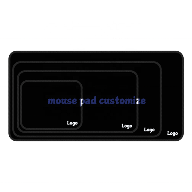 Factory Custom Any Size Black Rubber Mouse Pad Logo Stitched Edge Black Gaming Mousepad Mouse Pad Packaging