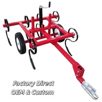 Cultivateur à attacher pour UTV/ATV, mini-motoculteur à dents en S avec vérin de levage manuel pour jardin et petites surfaces