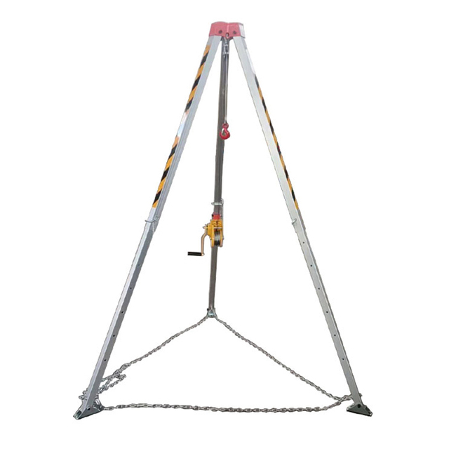 Aluminum Alloy Telescopic Rescue Tripod with 1200/1800 Lbs Winch Hand Crank Lifting for Limited Space Triangle Bracket Structure
